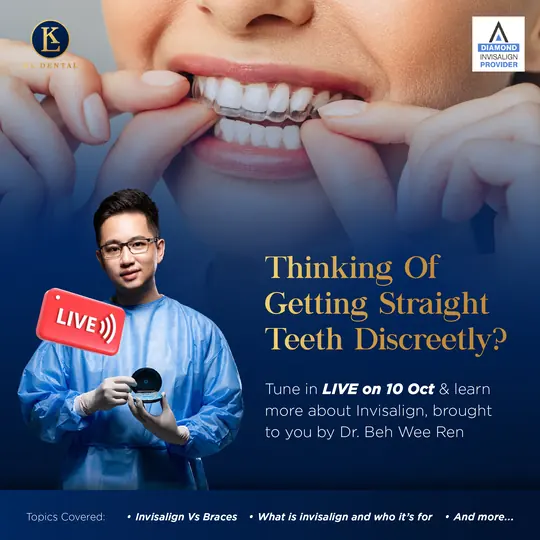 Live aligner Q and A with the dentist, offer and event ad made by HPA for a Malaysian clinic