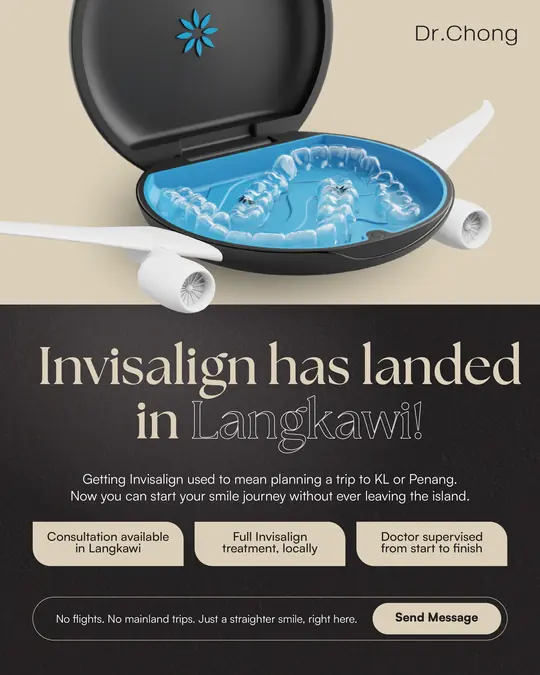 Clear aligners arrive on the island, offer and event ad made by HPA for a Malaysian clinic