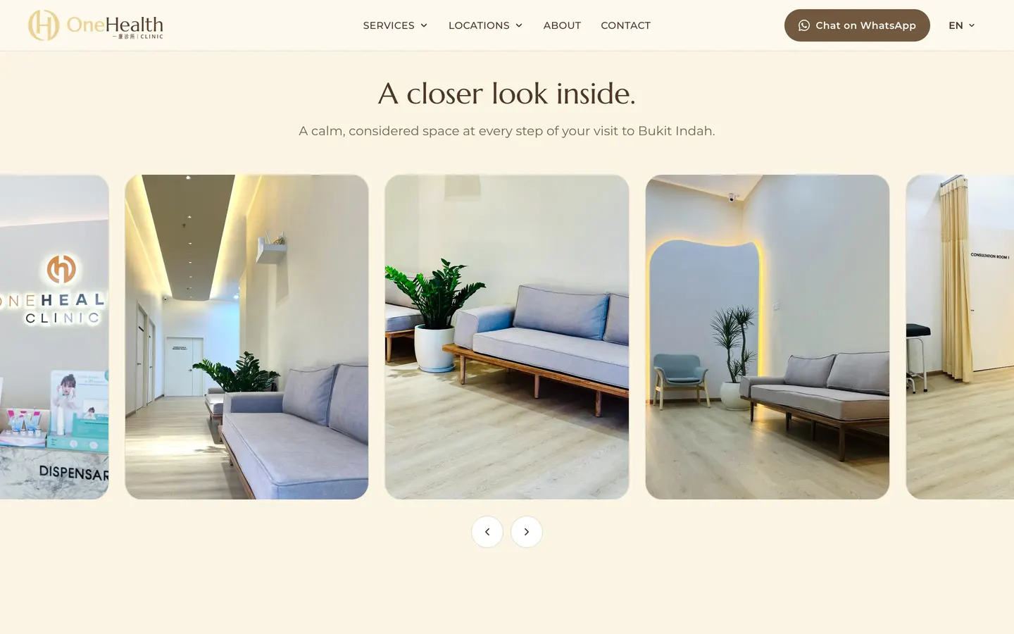 Location page on the OneHealth Clinic website, built by HPA